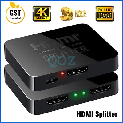 HDMI Splitter Amplifier 1 In 2 Out Video Duplicator 4K HD 3D Foxtel DVD 1/2PCS • $8.52