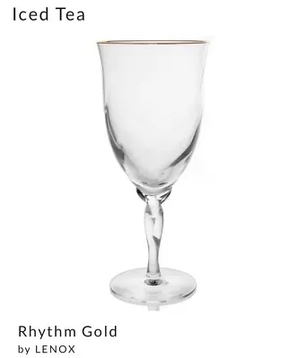 Lenox Rhythm Gold Ice Tea Beverage Glass Goblet 8” NEW Condition • $29.99