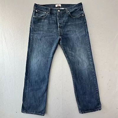 Levis 501 Jeans Mens 36x30 Straight Fit Medium Wash Denim Blue Button Fly Modern • $20