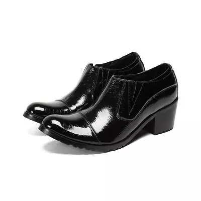 Mens Groom Wedding High Heel Shoes Work Business Dress  Formal Oxfords • $97.84