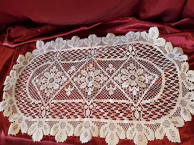 Lace Doily Table Runner White 27 Inch X 16 Inch  See Listing Description  • £0.99