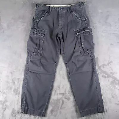 Vintage Gap Parachute Army Cargo Pants Blue Size 34x32 Paratrooper Cotton Tank • $78.88