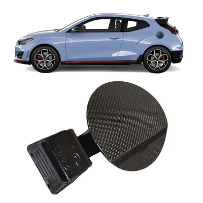 Real Carbon Fiber Fuel Gas Door Cover Cap Black For Hyundai Veloster N 2018-2020 • $140.98