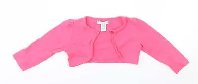 Maggie & Zoe Girls Pink Cotton Cardigan Jumper Size 12-18 Months Button • £3
