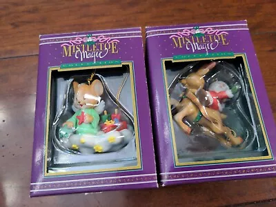 Lot Of 2 --  Mistletoe Magic Collection Christmas Ornaments • $16.50