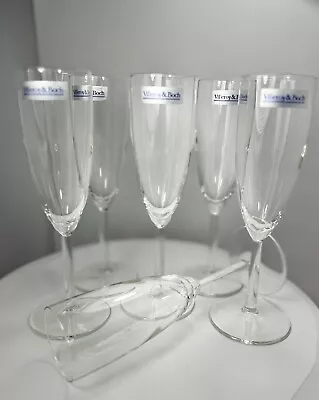 NWT Villeroy & Boch Champagne Glass Flutes Set Of 6 8-1/8  Tall • $74.99
