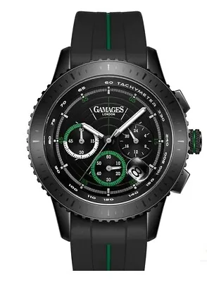 Mens Gamages Navigator  Chronograph Watch With Black & Green  Strap • £21