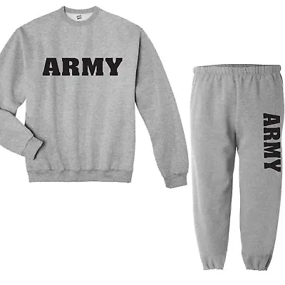 Crewneck Sweatsuit Army Sweatshirt And Sweatpants Tracksuit Sweats Gifts • $49.95