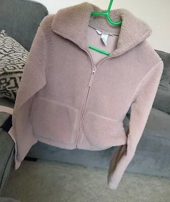 H&M Fuzzy  Long Sleeve Full Zip Jacket Women's Size Small Pockets • $10.50