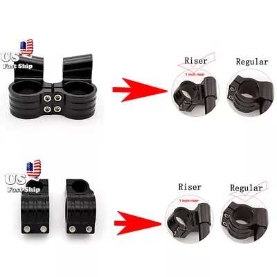 31-54mm Motorcycle Replacement Clip On Handlebar Handle Bars Clamps Mount Black • $19.99