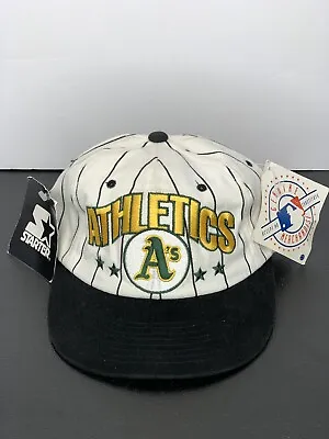 Vintage 90’s Oakland Athletics Starter Pinstripe Baseball SnapBack Hat Cap NEW • $65