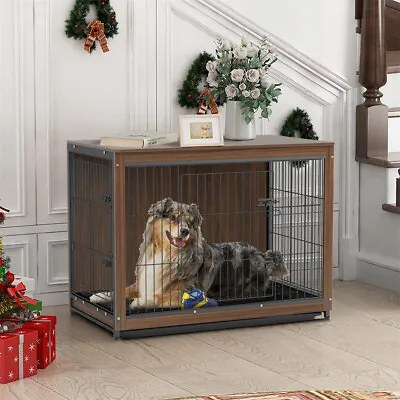 $95.95 • Buy Large Dog Crate XL Indoor Pet Kennel End Table Stand Doghouse Cage Furniture USA