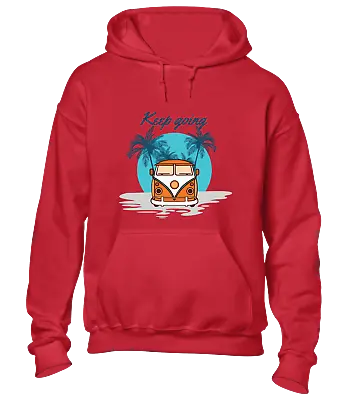 Keep Going Camper Van Hoody Hoodie Outdoors Hiking Walking Camping Design Top • £16.99