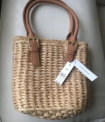 Brand New With Tags TOPSHOP Straw/raffia Bag With Tan Handles • £8