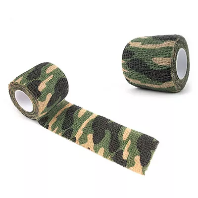 Army Woodland/Grass Self Adhesive Camo Gun Wrap Rifle Hunting Camouflage Tape • £3.45