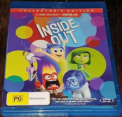 Inside Out : Collectors Edition (Disney Pixar Blu-ray) 2 Disc Set - FREE POST • $7.99