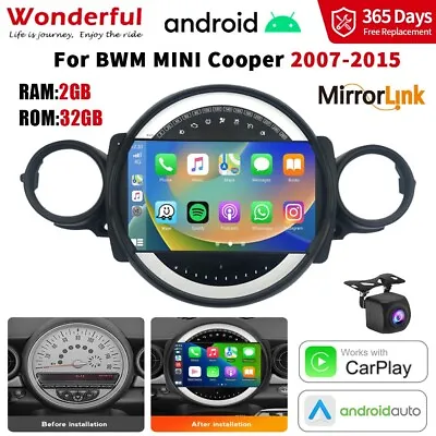 32G Android 12 Car Stereo Radio GPS Navi Carplay For 2007-15 Mini Cooper R56 R60 • $279.98
