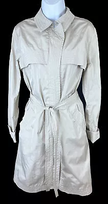Women's Moncler Beige Belted Midi Rain Coat Jacket Size 3 • $150