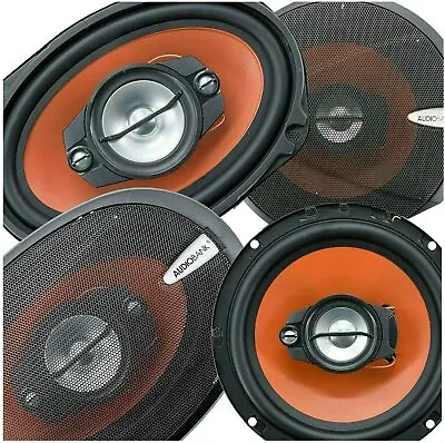 2x Audiobank 6.5  3-Way + 2x 6X9  4-Way Car Stereo Coaxial 4X Speakers 1600W • $65.99