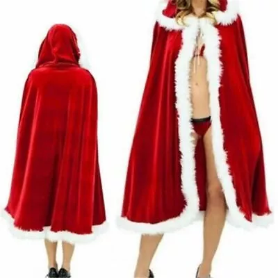 Christmas Cape Miss Mrs Santa Claus Fancy MissWomens Ladies Adult Outfit Cloak • $16.35