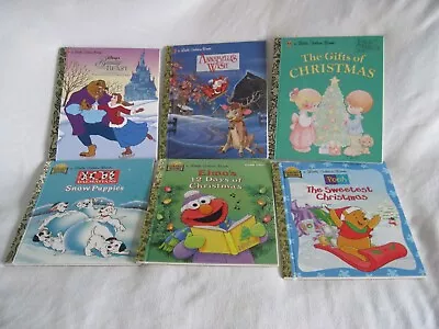 VTG Little Golden Books 1996-1998 NEW Christmas Lot Of 6 Pooh Dalmations Elmo • $22