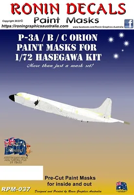 1/72 Ronin Decals P-3B/C Orion Paint Masks • $25