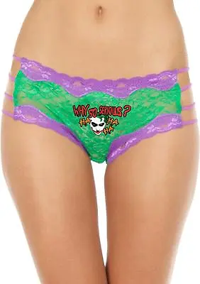 Joker Lace String Hipster Pantie X-Large Dark Knight Comic Fan Batgirl Lingerie • $9.09