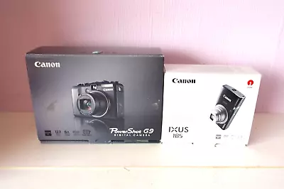 Canon Digital Camera Boxes Canon G9 And Ixus 185 With Instructions. Empty Boxes. • £6