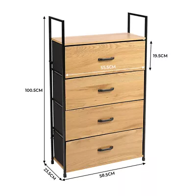 Canvas Chest Of Drawer 3/4/6 Drawers Dresser Storage Organizer Bedroom Cabinet • £48.95