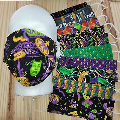 Mardi Gras Face Mask | 100% Cotton | Adjustable | Machine Washable-Dryable • $6.99