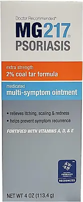 MG217 Multi Symptom Relief 2% Coal Tar Medicated Psoriasis Ointment Oz Jar 4 Oz • $14.50
