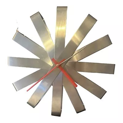 Vintage Umbra Wall Clock Stainless Steel Mid Century Modern Style Retro Works • $26.40