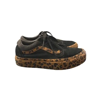 Vans Old Skool Platform Shoes Women’s Size 7 Leopard Print & Black Animal Thick  • $45