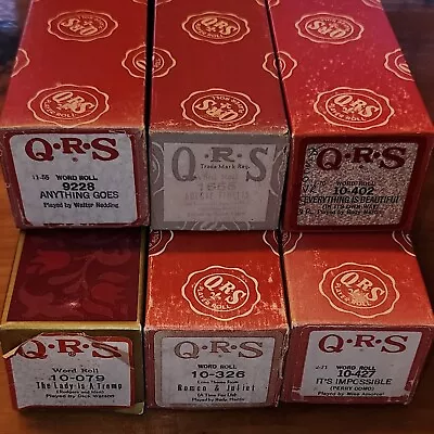 Six QRS Piano Word Rolls • $5.99