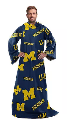 Northwest NCAA Michigan Wolverines Toss Silk Touch Comfy Throw With Sleeves • $49.99