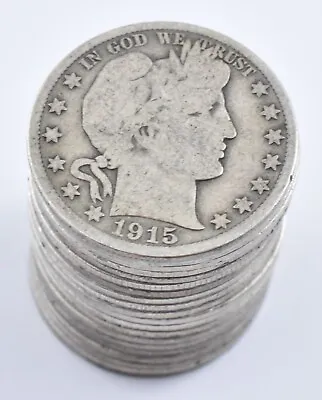 1892-1915 $10 Face 90% Silver Circ Barber Half Dollar Roll • $289.95