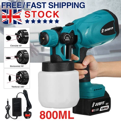£38.55 • Buy 20V Cordless Fence Wall Paint Sprayer Electric Airless HVLP Spray Gun Battery
