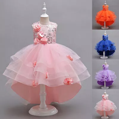 Girls Bridesmaid Dress Baby Flower Sequin Kids Party Wedding Dresses Princess • £15.49