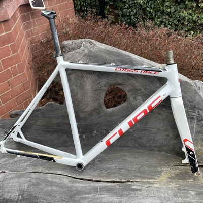 £95 • Buy Cube Cross Race CX Disc Bike Frame XL Size 59 Carbon Forks