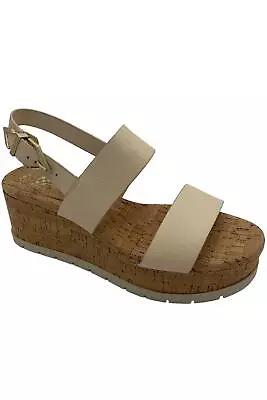 Vince Camuto Adjustable Leather Wedges Maipelle Warm Vanilla • $39.99