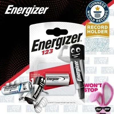 1x Energizer 123 3V LITHIUM PHOTO Battery CR123A CR123 CR17345 EL123AP Expiry+ • £5.99