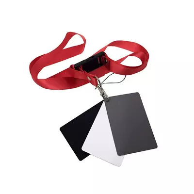 3 In1 Digital 18% Gray/ White /Black Card Set Photography Exposure Balance Strap • £4.01