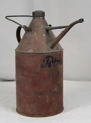 C15 / Old 3 Litre Petroleum JugOil Can Made Of Metal - Hxo = Approx. 30x15   • $43.41