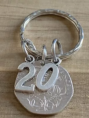 Polished 2004 Coin & Charms 20th Wedding Anniversary Keyring In Gift Bag • £7.99