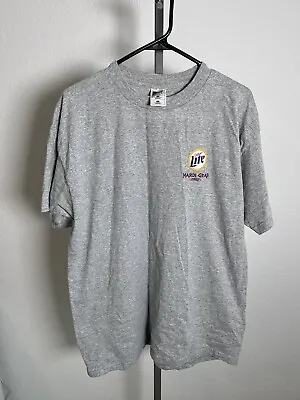 Miller Lite Mardi Gras Jester Graphic T-Shirt Size XL Vintage 2002 Y2K Free Ship • $19.99