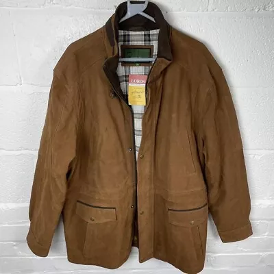 Men’s Hide Park Brown Real Leather Coat Checked Lining Size 2XL • $30.31