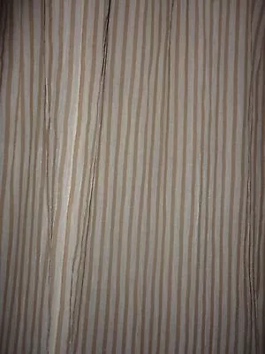 Cabana Stripe Tan & White Gauze Fabric Long Shower Curtain 70 X 87 Tropical • $47.20