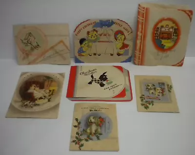 Antique Lot Of Greeting Cards Birthday Christmas Dogs Vintage VTG FREE SHIPPING • $12.99