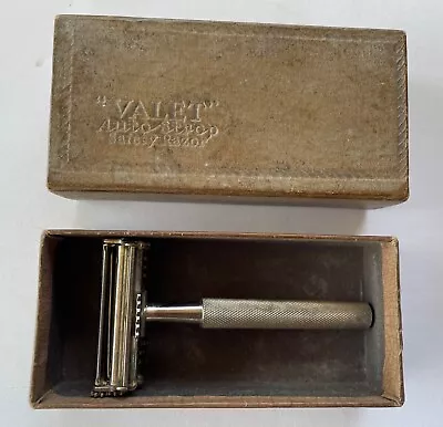 Vintage Valet Auto Strop Safety Razor In Crocodile Paten Cardboard Box 67 Grams • $20