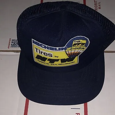 VTG Michelin Tires Hot Air Balloon OLD STOCK Blue Trucker Swingster SnapBack Hat • $24.99